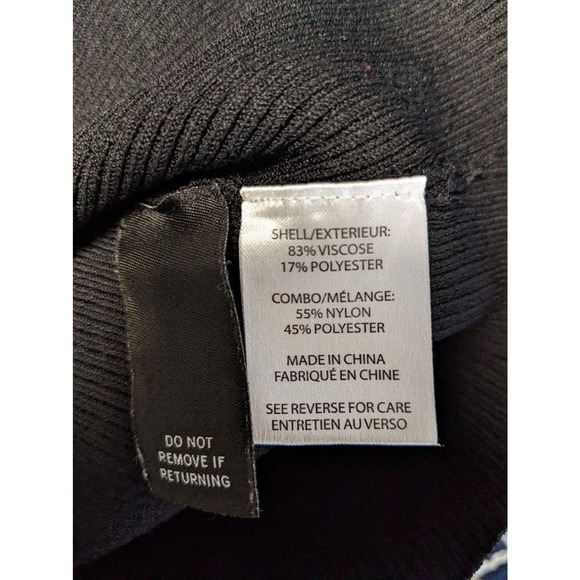 Milly XS Ribbed Mesh Combo Tank Top Black Mock Neck Sleeveless - Picture 9 of 9